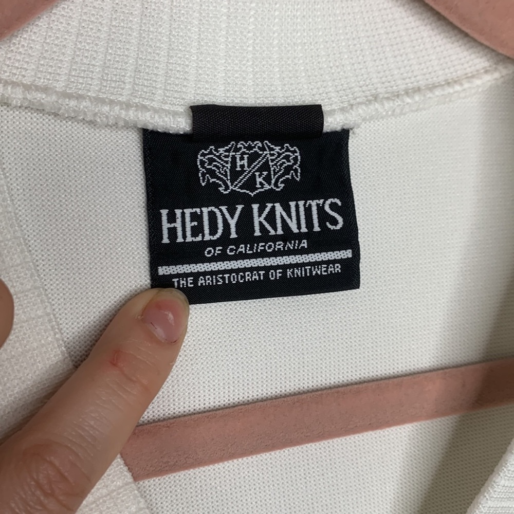 Vintage Hedy Knits of Cali Sleeveless Button Up Cardigan Sweater Gold Button S/M - Picture 14 of 16
